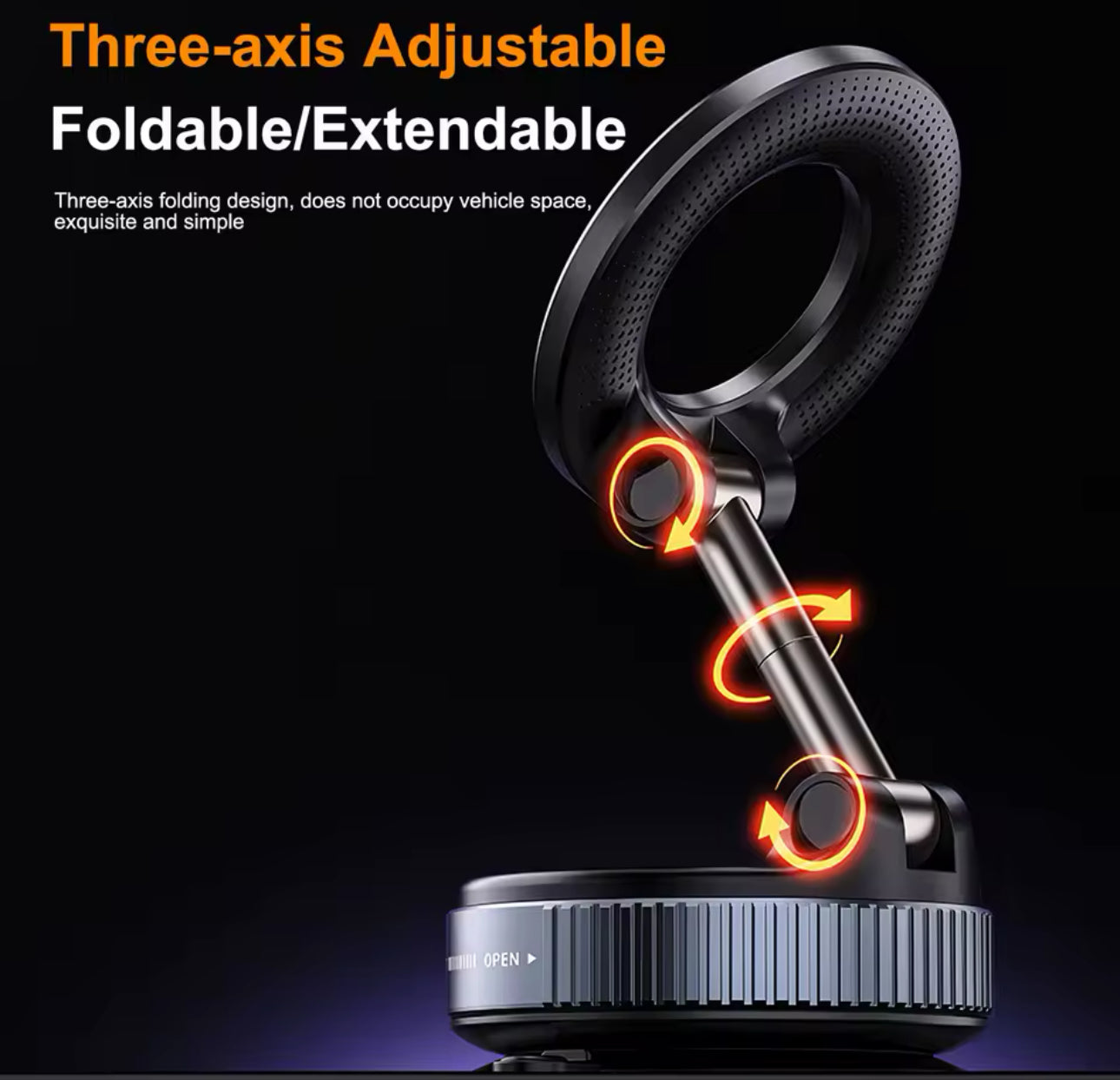 Xiaomi K007 Strong Magnetic Phone Holder Foldable Design 360° Adjustable Vacuum Car Mount For Car Desk Bathroom Magnetic Bracket