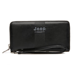 👜✨ JEEP BULUO Men's Long Wallet — Large Capacity Leather Clutch Purse ✨👜