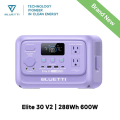 BLUETTI Elite 30 V2 | 288Wh 600W Portable Power Station Lightweight Fast Charging Solar Generator for Home Backup Outdoor