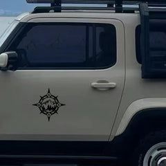 Camping Compass Stickers, Mountains and Woods, Car Stickers, Vinyl