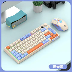 YQT K92™ Wireless Keyboard & Mouse Set – 80% Layout, Bluetooth & 2.4G, Cool Mixed Backlight, Smart Volume Knob, 2000mAh Type-C, English/Spanish/Russian/Arabic/Korean | FlipStylez LLC®