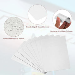 100/200/300Pcs Blank Metal Business Cards 0.21mm Thick 3.4x2.1 Inch Aluminum Laser Engrave Printable Name Card for Custom DIY