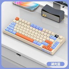 YQT K92™ Wireless Keyboard & Mouse Set – 80% Layout, Bluetooth & 2.4G, Cool Mixed Backlight, Smart Volume Knob, 2000mAh Type-C, English/Spanish/Russian/Arabic/Korean | FlipStylez LLC®