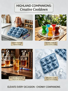 6‑Cavity Highland Cow Ice Cube Mold Food‑Grade Silicone 3D Cow Ice Tray Reusable Ice Maker Mould for Whiskey Cocktail Drinks Chocolate Candy