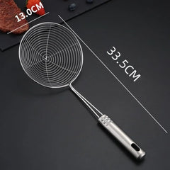 1pc Stainless Steel Fine Mesh Skimmer Spoon Multi-Function Spider Strainer with Long Handle for Cooking Frying and Noodle Strain