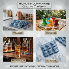 6‑Cavity Highland Cow Ice Cube Mold Food‑Grade Silicone 3D Cow Ice Tray Reusable Ice Maker Mould for Whiskey Cocktail Drinks Chocolate Candy
