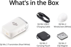 Refurbished Used DJI Mic 2 Transmitter Wireless Bluetooth Microphone with Intelligent Noise Cancelling 14-Hour Internal Recording 6-Hour Battery Magnetic Attachment for Vlogs