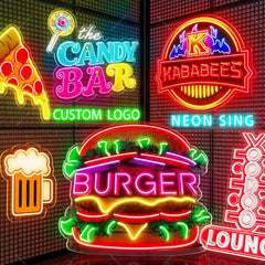 Custom LED Neon Sign Large Size Business Logo Commercial Grade Signage Restaurant Cafe Bar Office Storefront Decor Wall Light