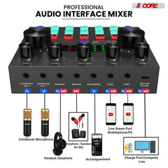 5 Core Recording Microphone Podcast Bundle Professional Condenser Cardioid Mic Kit w Boom Arm RM 8 BG