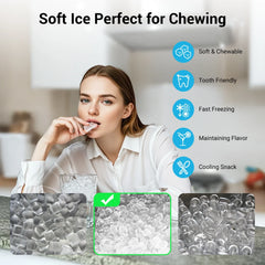 Nugget Ice Maker Countertop with Side Water Tank 40lbs/Day Self-Cleaning Pebble Ice Maker Machine Soft Chewable Pellet Ice