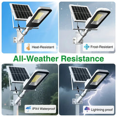 4 Sets of Outdoor Waterproof Solar Lamps, 6000mah Solar Street Lamps