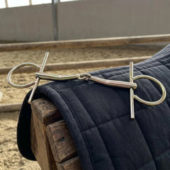 H-Shaped Horse Bit Straight Cheek Cheek Pieces Stainless Metal Riding Gear Golden Finish Finish Bridle Hardware