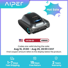 Aiper Scuba S1 Robotic Pool Cleaner, Weekly Custom Cleaning Plan, 270