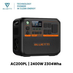 BLUETTI AC200PL Portable Power Station | 2400W 2304Wh Solar Generator  for Home Outdoor Backup Power Supply