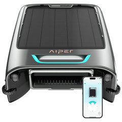 AIPER EcoSurfer S2 Solar Pool Skimmer Robot 24/7 Continuous Cleaning, Gray | App Support, Dual Charging Modes, Smart Obstacle Avoidance, 150-um Filtration, OTA Upgrade, Leak-Proof Baffle, Edge Cleaning,Refurbished