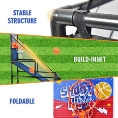 Kids Basketball Arcade Game Indoor Basketball Hoop Set with 2 Balls & Pump Foldable Shooting Game Toy for Toddlers Children Ages 3+