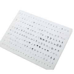 100pairs Acrylic Crystal Heart Star Moon Small Stud Earrings Set for