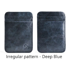 Wholesale Genuine Leather Convenient ID Pocket Bank Credit Card Case Vintage Thin Card Wallet Men Cash Bag Slim Bus Card Holder
