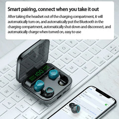 M22 TWS Wireless Bluetooth Headset Couple Headphones Touch Stereo Sports Digital Display 9D Four earphones For Double People Use