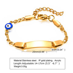 Vnox Custom Engrave Mom Duaghter Son Name Baby Bracelets, Anti Allergy Stainless Steel Baptism Love Gifts, Adjustable Jewelry