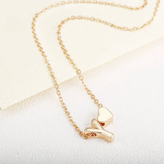 Fashion Tiny Heart Dainty Initial Necklace With Letter Name Choker Necklace For Women Pendant Jewelry Accessories Gift