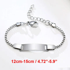 Vnox Custom Engrave Mom Duaghter Son Name Baby Bracelets, Anti Allergy Stainless Steel Baptism Love Gifts, Adjustable Jewelry