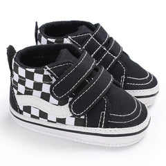 2025 New Baby Canvas Sneakers Anti-slip Soft Plaid Baby Boy Girl Shoes Newborns First Walkers Infant Baby Unisex Casual Shoes