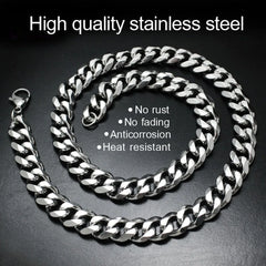 Men's Cuban Link Chain Size 3.6/5/6/7/8/9mm Men's Punk Necklace Stainless Steel Male Fashion Jewelry Gifts for Men