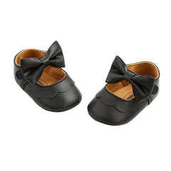 Citgeett 0-18M Baby Infant Girls Flat Shoes Bow Knot Solid First Walker Soft Sole Newborn Infant Toddler Girls Princess Shoes