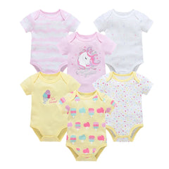 Kavkas Baby Girls Bodysuits 6/3 pcs/lot Summer Cotton Baby Clothes Short Sleeve Newborn body bebe 0-3 months Infant Clothing