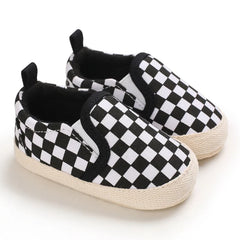 2025 New Baby Canvas Sneakers Anti-slip Soft Plaid Baby Boy Girl Shoes Newborns First Walkers Infant Baby Unisex Casual Shoes