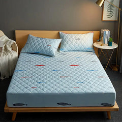 Bonenjoy Quilted Waterproof Fitted Sheet with Elastic Queen King Size