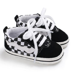 2025 New Baby Canvas Sneakers Anti-slip Soft Plaid Baby Boy Girl Shoes Newborns First Walkers Infant Baby Unisex Casual Shoes