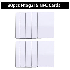 5YOA 50/30pcs NFC Coin Ntag215 TAG Key 13.56MHz 215 Card Universal Label RFID Ultralight Tags Labels 25 mm diameter Round Box