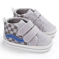 2025 New Baby Canvas Sneakers Anti-slip Soft Plaid Baby Boy Girl Shoes Newborns First Walkers Infant Baby Unisex Casual Shoes