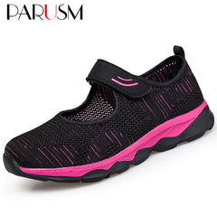 Summer Fashion Women Flat Platform Shoes Woman Breathable Mesh Casual