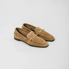 2026 Autumn Brand Women Shoes Khaki Suede Leather Flats Shoes Casual Loafers Four Seasons Single Shoe Pregnant Woman Shoes