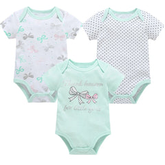 Kavkas Baby Girls Bodysuits 6/3 pcs/lot Summer Cotton Baby Clothes Short Sleeve Newborn body bebe 0-3 months Infant Clothing