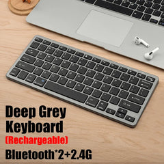 GOOJODOQ KM02™ Wireless Mini Keyboard & Mouse Combo – Bluetooth 5.2 & 2.4G Tri-Mode, 78 Keys, Multi-Device, Rechargeable, Multimedia, Android/Windows/Mac/iOS | FlipStylez LLC®