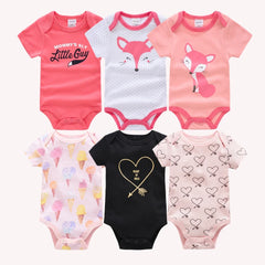 Kavkas Baby Girls Bodysuits 6/3 pcs/lot Summer Cotton Baby Clothes Short Sleeve Newborn body bebe 0-3 months Infant Clothing