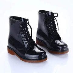 Women Rain Boots Transparent Waterproof Colorful Spring Autumn Shoes Rain Boot Woman Leopard Print Ankle Boots Large size 40