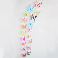 18Pcs/Set Crystal Butterfly Wall Sticker Garden Beautiful 3D Butterflies Room Home Decor Stickers Wedding Decoration Art Decals