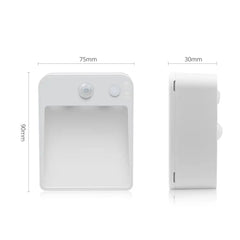 LED Night Light with Wireless Detector, AA Battery Powered Wall Lamp, PIR Motion Sensor, Auto On, Off, Cabinet, Stairs Lighting