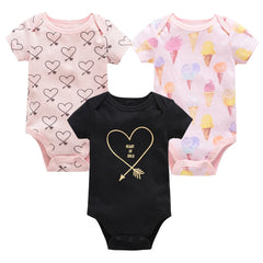 Kavkas Baby Girls Bodysuits 6/3 pcs/lot Summer Cotton Baby Clothes Short Sleeve Newborn body bebe 0-3 months Infant Clothing