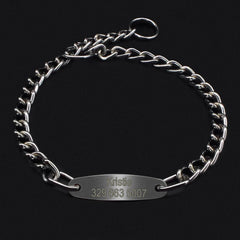 Personalized Pet Dog Chain Choke Collar Pets Training Engraved ID Slip Collars Choker For Medium Large Dogs Pitbull Pug Bulldog