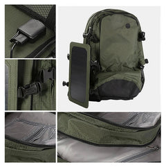 Solar Backpack for Men and Women, Polyester Travel Shoulder Bag, Cell Phone Charger' Solar Bag, Sunpower Laptop Bag, 35L