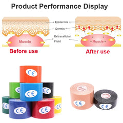 5m Kinesiology Wrap Tape Muscle Pain Relief Waterproof Sports Recovery Athletic Tape Strapping For Tennis Knee Finger Wrist