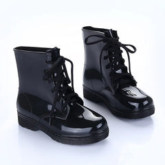Women Rain Boots Transparent Waterproof Colorful Spring Autumn Shoes Rain Boot Woman Leopard Print Ankle Boots Large size 40