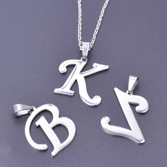 26 Letters Necklace Stainless Steel Initial Necklaces Pendant Big