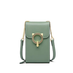 FOXER Fashion Split Leather Cellphone Bag Women's Shoulder Bag Light Luxury Female Crossbody Bag Mini Phone Travel Bag for Girl